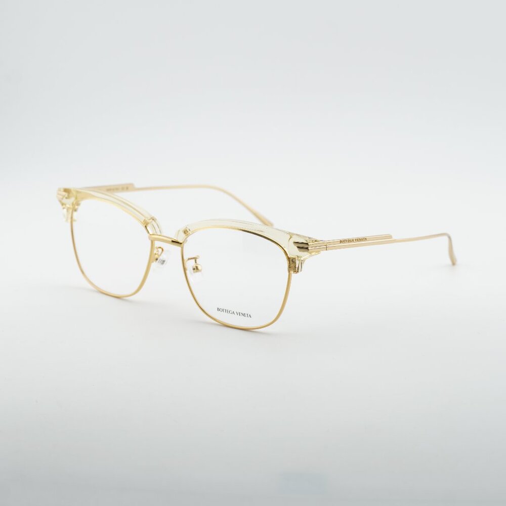 Bottega Veneta BV1011OA 004 Eyeglasses Gold/Beige 53mm Square Frame